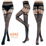 ガーターストッキング 網ストッキング レディース 女性用 サスペンダー セクシー ランジェリー インナー 網タイツ メッシュ レース 薄手 コスプレ ブラック