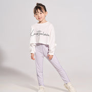 レギンス スパッツ ボトムス キッズ ジュニア 子供 服 子ども こども 女の子 女児 アウトステッチ 動きやすい カジュアル シンプル 無地 単色 ストレッチ 伸縮性 シンプル スポーツ 110 120 130 140 150 160cm