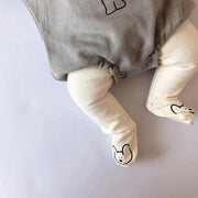 タイツ 子供用 ベビー 赤ちゃん 幼児 乳児 女の子 男の子 ウエストゴム レッグウェア 暖かい あったか くま 熊 クマ シンプル 可愛い キュート 普段使い お出かけ 部屋着 出産祝い 贈り物 ブラウン ホワイト 男児 女児