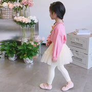 チュチュスカッツ チュールスカート付き レギンス 9分丈 子供服 ボトムス キッズ ベビー 女の子 リンクコーデ 春秋 フレア フリル リボン かわいい 可愛い おしゃれ お出掛け ダンス衣装