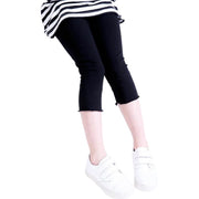 レギンス 7分丈 キッズ 子供服 女の子 レッグウェア スパッツ 単色 無地 フリル レギパン ウエストゴム シンプル かわいい ふんわり おしゃれ ナチュラル ガーリー 定番 着回し ヘビロテ ファッション小物 お出かけ 通園 通学 白 黒 ピンク 黄 ローズ 灰 紫