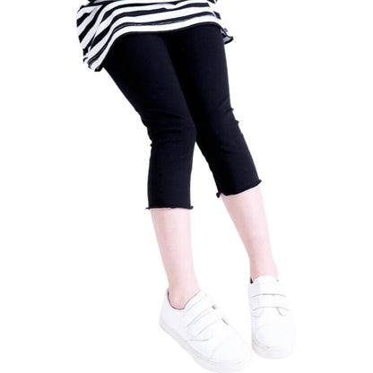 レギンス 7分丈 キッズ 子供服 女の子 レッグウェア ブラック バリエーション画像