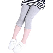 レギンス 7分丈 キッズ 子供服 女の子 レッグウェア スパッツ 単色 無地 フリル レギパン ウエストゴム シンプル かわいい ふんわり おしゃれ ナチュラル ガーリー 定番 着回し ヘビロテ ファッション小物 お出かけ 通園 通学 白 黒 ピンク 黄 ローズ 灰 紫