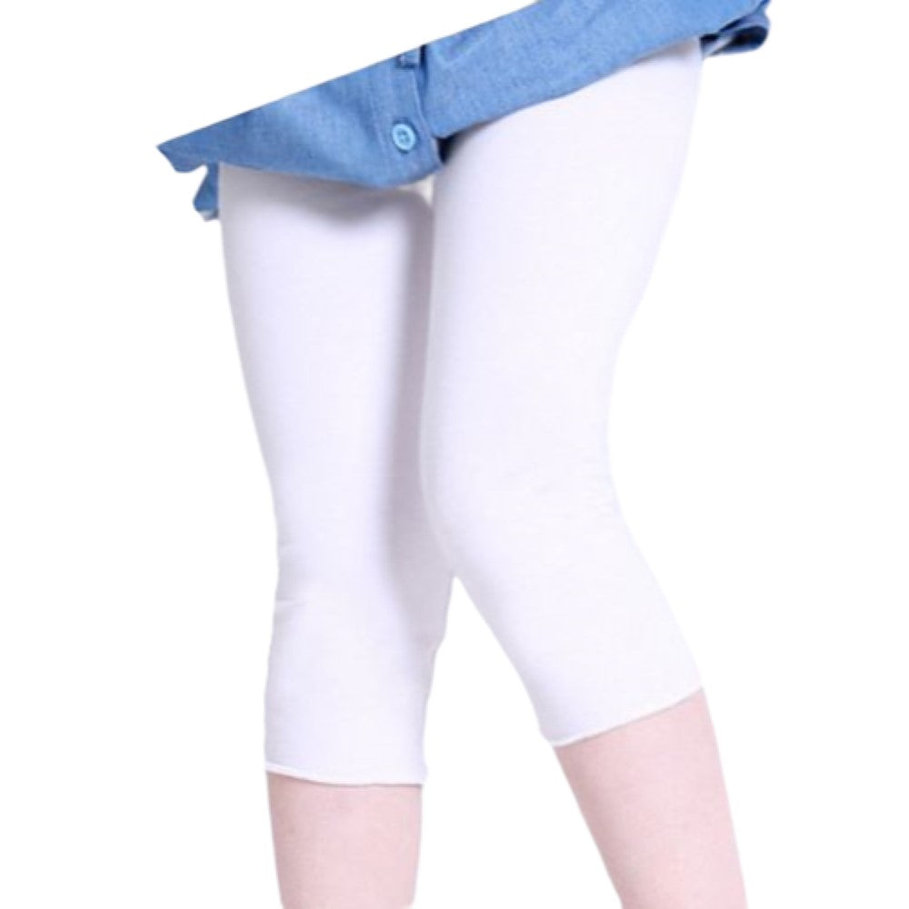 レギンス 7分丈 キッズ 子供服 女の子 レッグウェア ホワイト バリエーション画像