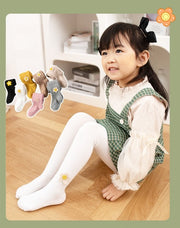 タイツ 子供用 キッズ ベビー 女の子 赤ちゃん 幼児 レッグウェア お花 フラワー リブ かわいい おしゃれ カジュアル