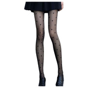 パンティストッキング パンスト レディース 女性用 レッグウェア 薄手 シースルー 透け感 ハート柄 ドット柄 婦人用 美脚 可愛い おしゃれ 衣装 パーティー 二次会 コスプレ