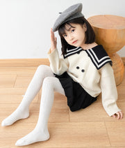 タイツ キッズ 子供用 女の子 ジュニア レッグウェア ケーブル編み風 リブ 単色 無地 可愛い キュート おしゃれ 暖かい 伸縮性 結婚式 幼稚園 保育園 入園式 入学式 写真撮影 発表会 パーティ ガーリー お出かけ 白 グレー 黒 ピンク ブラウン