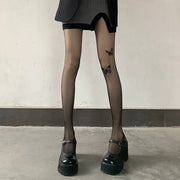 パンティストッキング レディース パンスト 蝶 バタフライ 薄手 ブラック ベージュ 女性用 レッグウエア おしゃれ 可愛い