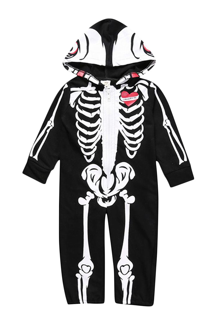 子供用 ハロウィン衣装 キッズ ハロウィン コスプレ 衣装 つなぎ ジャンプスーツ ロンパース 骸骨 ガイコツ スケルトン 死神 コスチューム 仮装 イベント パーティー
