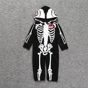 子供用 ハロウィン衣装 キッズ ハロウィン コスプレ 衣装 つなぎ ジャンプスーツ ロンパース 骸骨 ガイコツ スケルトン 死神 コスチューム 仮装 イベント パーティー