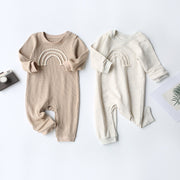 ロンパース カバーオール ベビー ベビー服 子供服 新生児 赤ちゃん 長袖 長ズボン くすみカラー ワッフル生地 ナチュラル シンプル 男の子 女の子