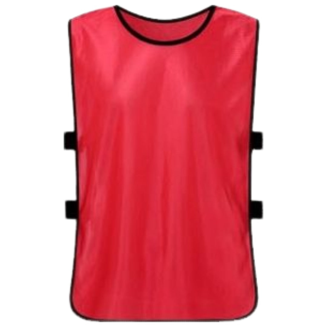 ビブス 大人用 サッカー フットサル ゼッケン ゴム レッド バリエーション画像