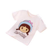 Tシャツ 子供用 女の子 男の子 女児 男児 キッズ 半袖 トップス ラウンドネック ストライプ プリント デザイン豊富 カジュアル 夏服