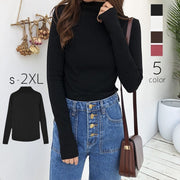 カットソー 長袖 レディース トップス ハーフハイネック 薄手 無地 ソリッドカラー 婦人服 女性用 大きいサイズあり シンプル 着回し カジュアル お出掛け