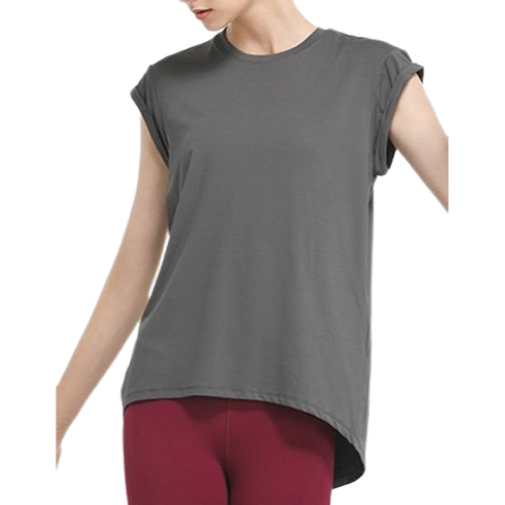 ヨガウェアトップス Tシャツ 半袖クルーネック レディース 女性 婦人 オープンバック 無地 単色 シンプル おしゃれ スポーツ トレーニング エクササイズ