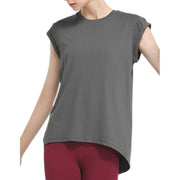 ヨガウェアトップス Tシャツ 半袖クルーネック レディース 女性 婦人 オープンバック 無地 単色 シンプル おしゃれ スポーツ トレーニング エクササイズ