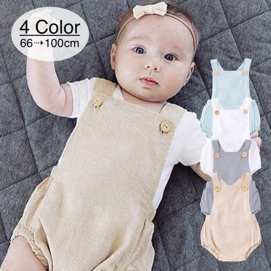 ロンパース オーバーオール サロペットパンツ ベビー 赤ちゃん 無地 商品画像