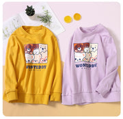 トレーナー 長袖 キッズ ジュニア 男の子 女の子 子供服 プリント アニマル ラウンドネック キュート 可愛い お洒落 カジュアル 普段着 デイリー