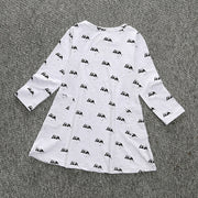 ワンピース 子供 キッズ 女の子 トップス 長袖 ラウンドネック 膝丈 ポケット付き ネズミ柄 単色 チュニック シンプル 着回し かわいい ナチュラル 定番 おしゃれ お出かけ 灰色