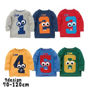 子供用カットソー トップス Tシャツ ロンT 長袖 シンプル ラウンドネック 動物 ベビー キッズ 子供服  男の子 男児 可愛い かわいい おしゃれ