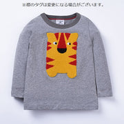子供用カットソー トップス Tシャツ ロンT 長袖 シンプル ラウンドネック 動物 ベビー キッズ 子供服  男の子 男児 可愛い かわいい おしゃれ