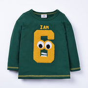 子供用カットソー トップス Tシャツ ロンT 長袖 シンプル ラウンドネック 動物 ベビー キッズ 子供服  男の子 男児 可愛い かわいい おしゃれ