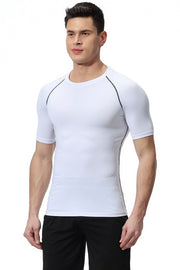 コンプレッションウェア スポーツ用インナー 2枚セット 半袖 メンズ トップス 男性用 Tシャツ 大きいサイズあり ラグラン袖 ラウンドネック スポーツウェア トレーニングウェア 運動 ジム ランニング ジョギング S M L XL 2XL 3XL