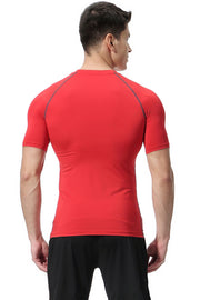 コンプレッションウェア スポーツ用インナー 半袖 メンズ トップス 男性用 Tシャツ 大きいサイズあり ラグラン袖 ラウンドネック スポーツウェア トレーニングウェア 運動 ジム ランニング ジョギング S M L XL 2XL 3XL