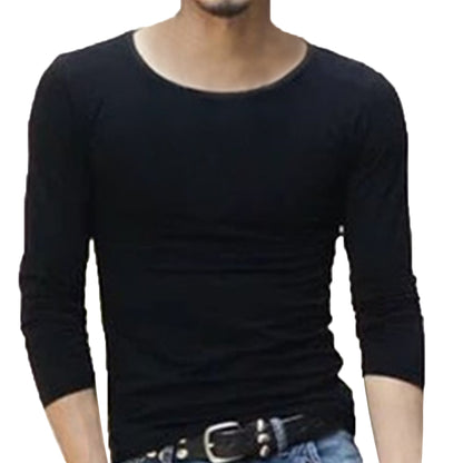 長袖Tシャツ 長袖カットソー ロンT クルーネックTシャツ VネックTシャツ メンズ 【クルーネック】ブラック バリエーション画像