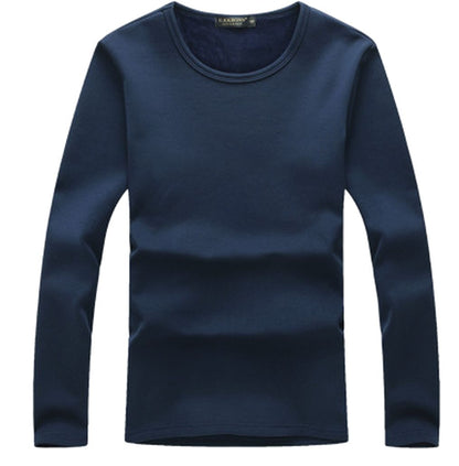 長袖Tシャツ 長袖カットソー ロンT クルーネックTシャツ VネックTシャツ メンズ 【クルーネック】ブルー バリエーション画像