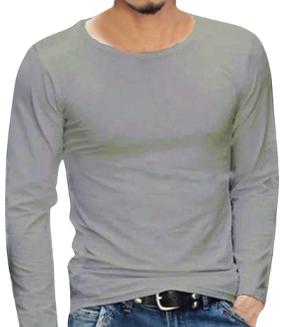長袖Tシャツ 長袖カットソー ロンT クルーネックTシャツ VネックTシャツ メンズ 【クルーネック】グレー バリエーション画像