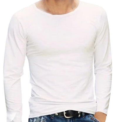 長袖Tシャツ 長袖カットソー ロンT クルーネックTシャツ VネックTシャツ メンズ 【クルーネック】ホワイト バリエーション画像
