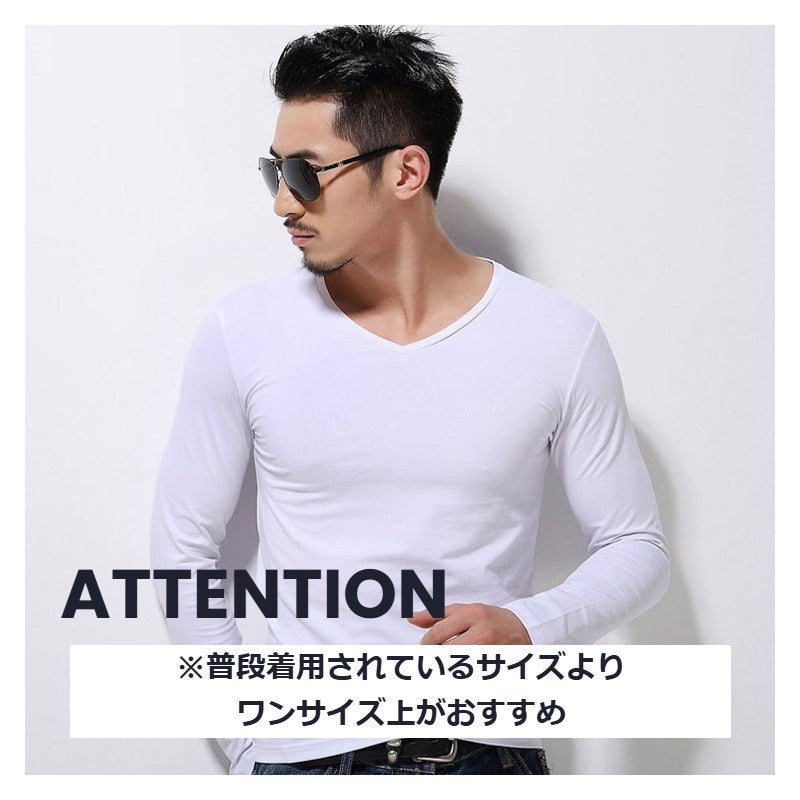 長袖Tシャツ 長袖カットソー ロンT クルーネックTシャツ VネックTシャツ メンズ 商品画像4