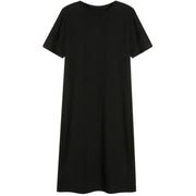 Tシャツワンピース ワンピース ロング レディース クルーネック 半袖 プルオーバー 大きいサイズ有 無地 単色 体型カバー 楽チン おしゃれ かわいい カジュアル デイリー ルームウェア 部屋着 リラックスウェア 女性用 婦人服