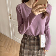 カットソー 長袖 クルーネック レディース 女性 婦人服 トップス 丸首 ロングTシャツ ベロア ラウンドネック 無地 単色 シンプル カジュアル