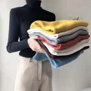 リブニット 長袖 レディース 女性 婦人服 トップス タートルネック ハイネック タイト プルオーバー 単色 無地 着回し ヘビロテ あったか ふんわり カジュアル おしゃれ かわいい シンプル お出かけ 通勤 カラバリ豊富 白 ピンク 黄 灰 黒 青 緑 ベージュ カーキ 茶