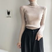 リブニット 長袖 レディース 女性 婦人服 トップス タートルネック ハイネック タイト プルオーバー 単色 無地 着回し ヘビロテ あったか ふんわり カジュアル おしゃれ かわいい シンプル お出かけ 通勤 カラバリ豊富 白 ピンク 黄 灰 黒 青 緑 ベージュ カーキ 茶