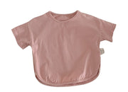 カットソー Tシャツ キッズ ベビー 子供用 女の子 男の子 トップス 半袖 ラウンドネック ラウンドカット 無地 シンプル ソリッドカラー お洒落 可愛い 合わせやすい 着回し力 ヘビロテ