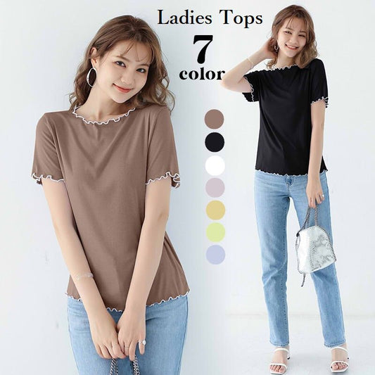 カットソー Tシャツ 半袖 レディース トップス ボートネック 商品画像