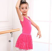 バレエレオタード スカートなし キッズ 女の子 レース 子供服 練習着 レッスン着 ダンス衣装 ノースリーブ 新体操 発表会 バレエ用品 ダンスウェア 連体ダンス服 ラウンドネック Uネック タンクトップ 花柄 シースルー 透け感 ティアドロッププラケット バックシャン 通気性 かわいい 可愛い おしゃれ 子ども こども 幼児 ジュニア ベビー 女児 ガールズ 春 夏 秋