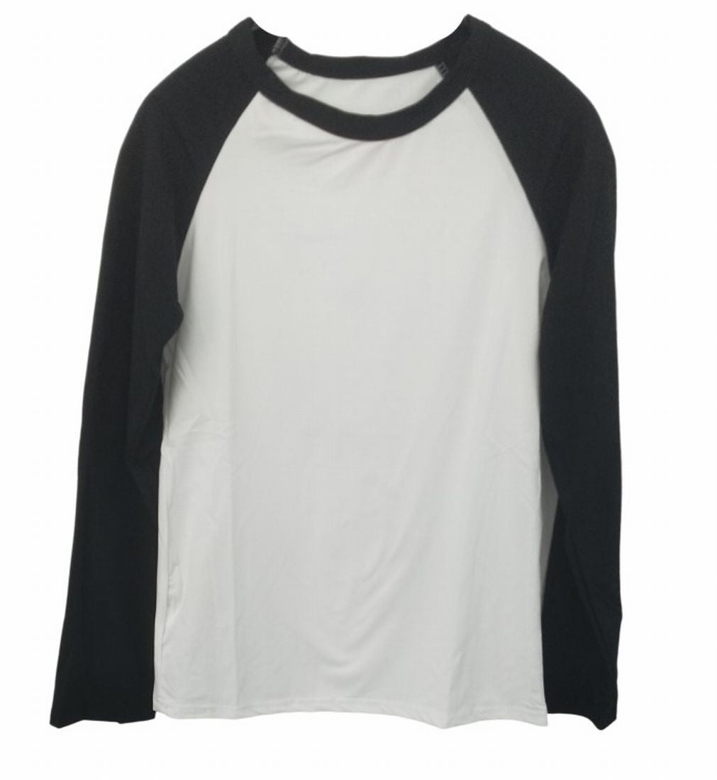 長袖カットソー レディース トップス 長袖Tシャツ プルオーバー 丸首 ラウンドネック クルーネック 2色使い シンプル 着回し力 カジュアル ラフ おしゃれ かわいい ブラック 黒 女性用 婦人用