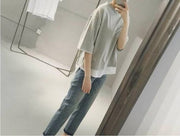 カットソー レディース 女性 婦人服 半袖 トップス 大きいサイズ クルーネック レイヤード風 重ね着風 無地 シンプル カジュアル おしゃれ 着回し シンプル