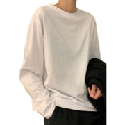 Tシャツ 長袖 レディース トップス カットソー 無地 単色 クルーネック プルオーバー シンプル 大きいサイズ有 着回し 定番 ベーシック カジュアル デイリー 普段着 女性用 婦人服