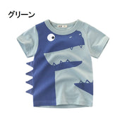 子ども用 Ｔシャツ トップス カットソー 半袖 子ども服 キッズ 春 夏 プリント 恐竜 動物 アニマル オシャレ かっこいい 可愛い お出かけ 外遊び お散歩