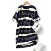 Tシャツワンピース カットソーワンピース チュニック レディース 女性 ショート丈 ミニ丈 プルオーバー 半袖 丸首 ラウンドネック クルーネック 総柄 ボーダー しましま モノトーン ブラック ホワイト シンプル カジュアル おしゃれ 可愛い キュート ガーリー フェミニン 春 夏