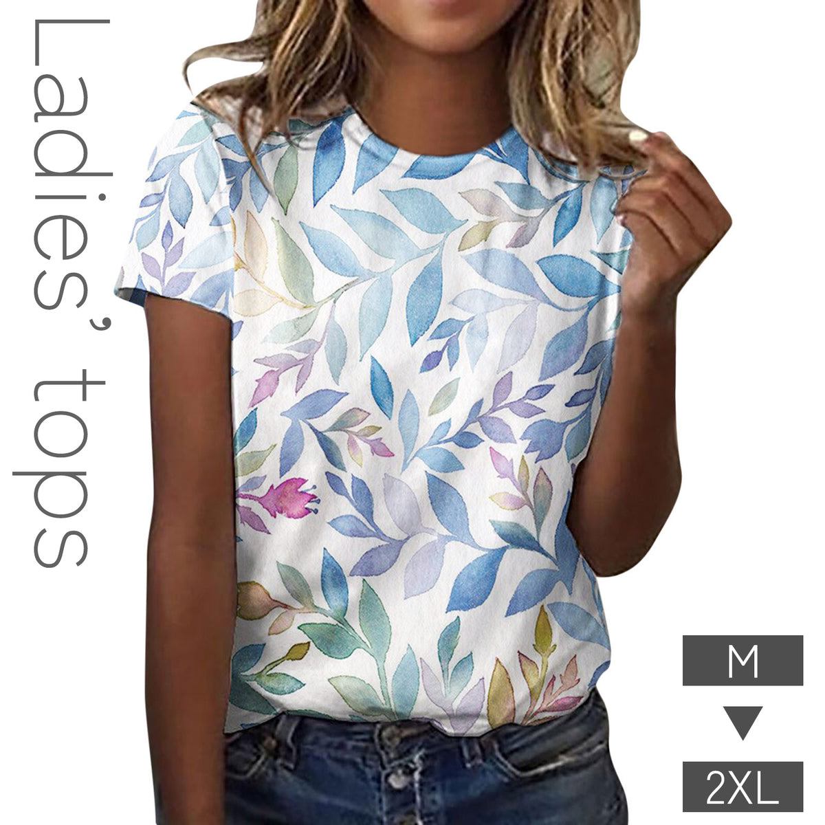 Tシャツ カットソー レディース 女性 トップス 半袖 クルーネック リーフ ボタニカル カジュアル 普段使い 大きいサイズ プルオーバー おしゃれ