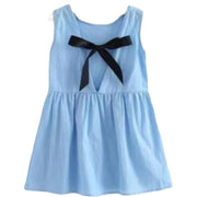 キッズワンピース ワンピース 子供服 キッズ服 ベビー服 ノースリーブ 膝丈 ラウンドネック V字 リボン フレア トロピカル ハワイアン ワニ フラミンゴ 子供 こども キッズ ベビー 夏 サマー 可愛い かわいい ポップ カジュアル 柄 ブルー ホワイト 青 白