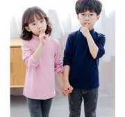 カットソー 長袖  タートルネック Tシャツ トップス 単色 無地 キッズ 男の子 女の子 子供服 子ども シンプル おしゃれ 着回し かわいい ハイネック デイリー 通園 通学 カジュアル 秋 冬