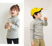 カットソー 長袖  タートルネック Tシャツ トップス 単色 無地 キッズ 男の子 女の子 子供服 子ども シンプル おしゃれ 着回し かわいい ハイネック デイリー 通園 通学 カジュアル 秋 冬