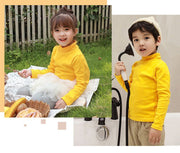 カットソー 長袖  タートルネック Tシャツ トップス 単色 無地 キッズ 男の子 女の子 子供服 子ども シンプル おしゃれ 着回し かわいい ハイネック デイリー 通園 通学 カジュアル 秋 冬